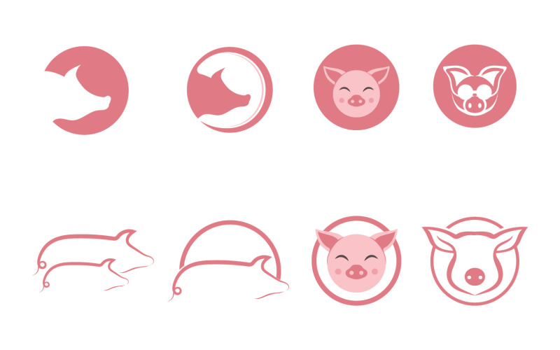 猪的标志和V2符号矢量
