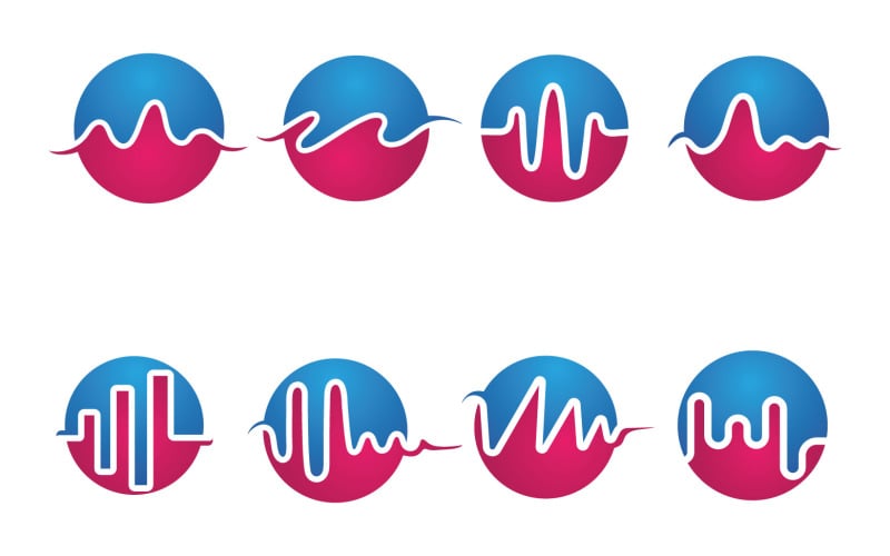 Modèle de conception d'illustration vectorielle d'ondes sonores V2