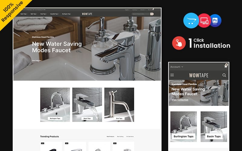 Wowtape - Plumbing and Bathroom accessories Multipurpose OpenCart Responsive Theme