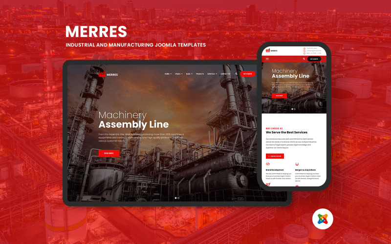 Merres - Joomla 4-mallar för industri och tillverkning