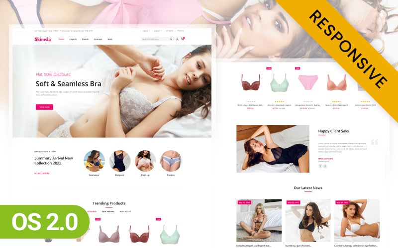 Skimsla - 内衣 Bikini Fashion Store Shopify 2.0 Theme