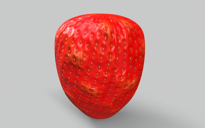 Клубника Низкополигональная 3D модель