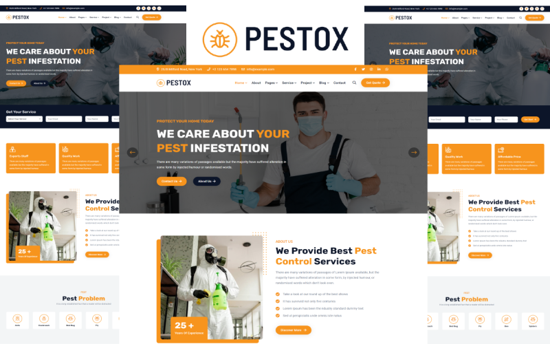 Pestox -害虫控制服务HTML5模板
