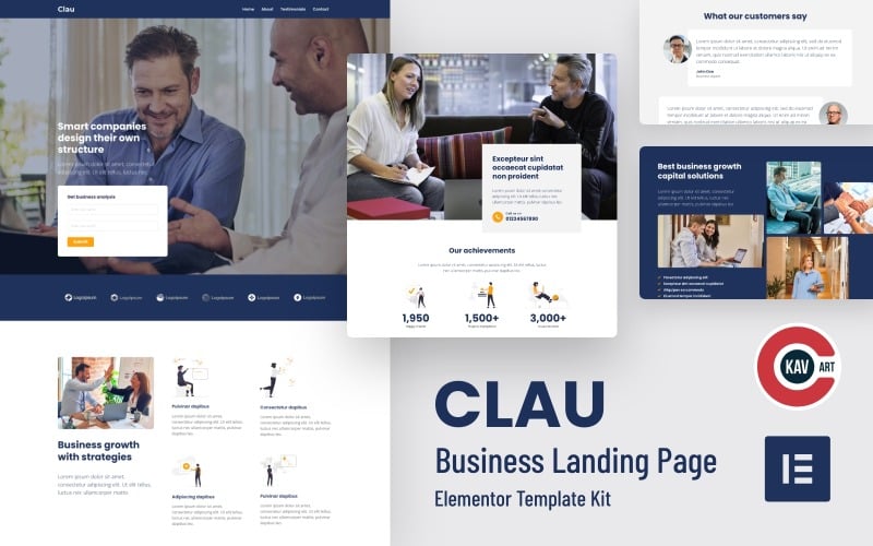 Clau—用于企业登陆页面的Elementor模板套件