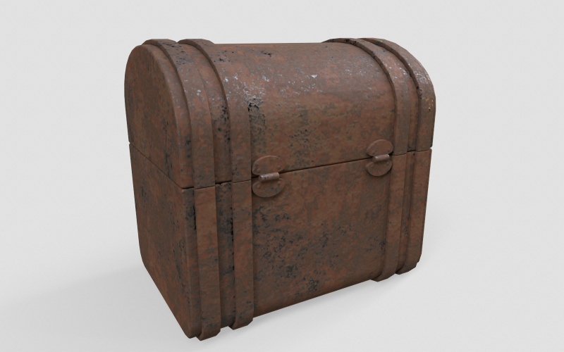 Old Loot Chest Lågpoly 3D-modell