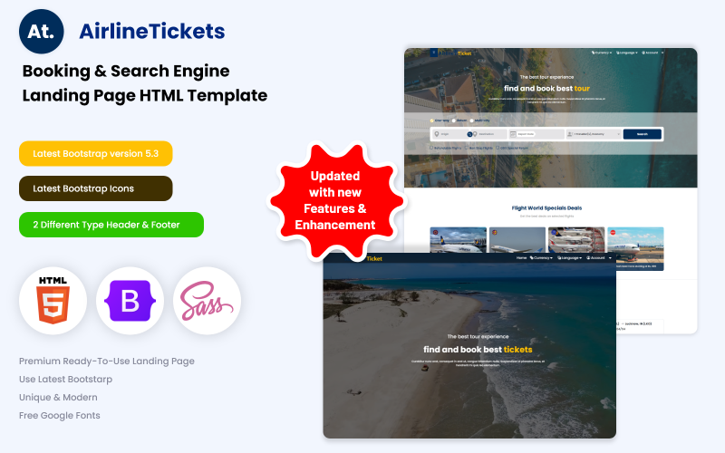 Airline Tickets - Airline Ticket Booking & Search Engine Landing Page