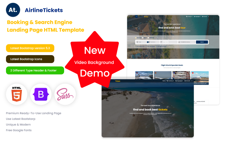 Flugtickets - Flugticketbuchung & Suchmaschine Landing Page