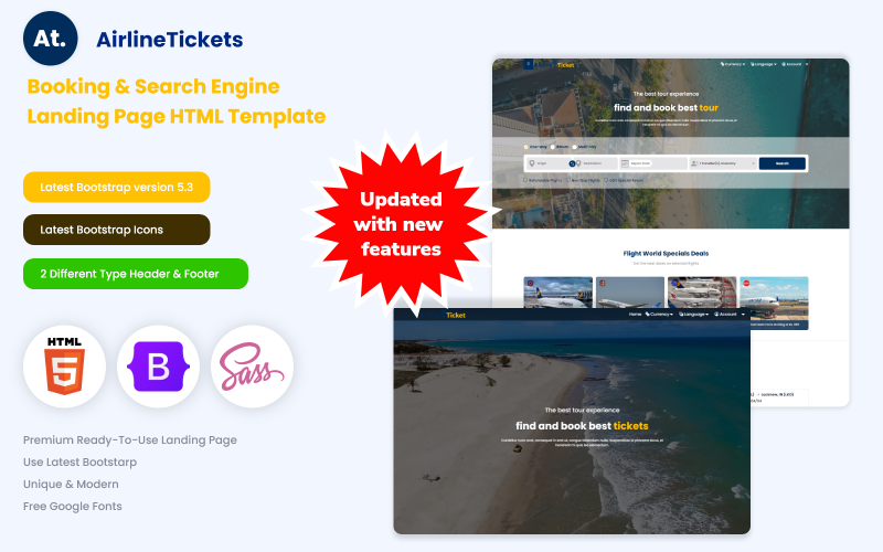 Flugtickets - Flugticketbuchung & Suchmaschine Landing Page