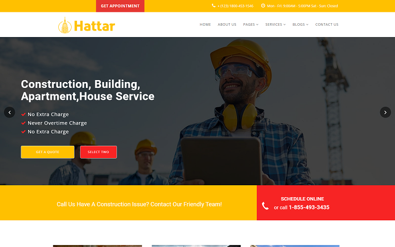 Hatar Construction  Building || Responsive HTML 5 网站 template
