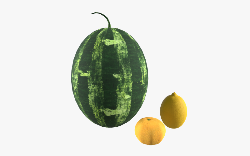 3 Fruit Pack Modelo 3D Low-poly