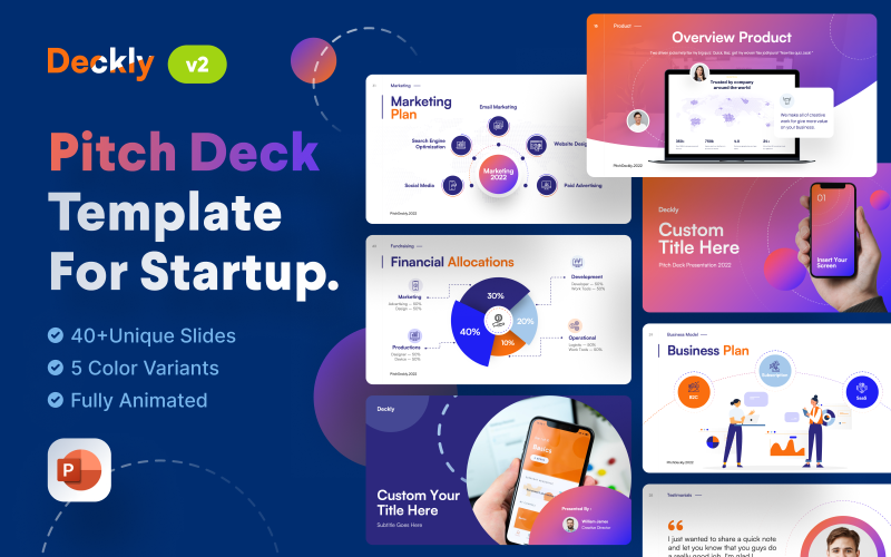 Deckly - Modello di presentazione PowerPoint per pitch deck