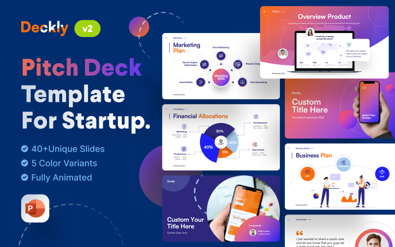 Deckly – Pitch Deck PowerPoint bemutatósablon