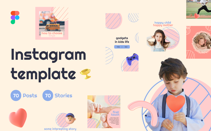 Diseño de plantilla de Instagram de redes sociales Educación para niños