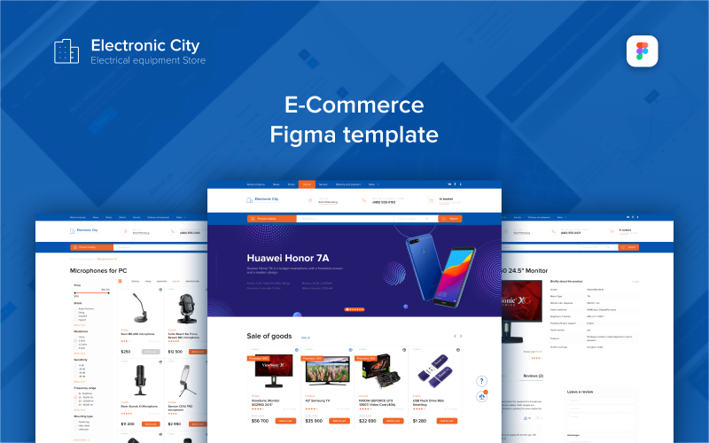 Sjabloonontwerp E-commerce elektronische stad UI-elementen