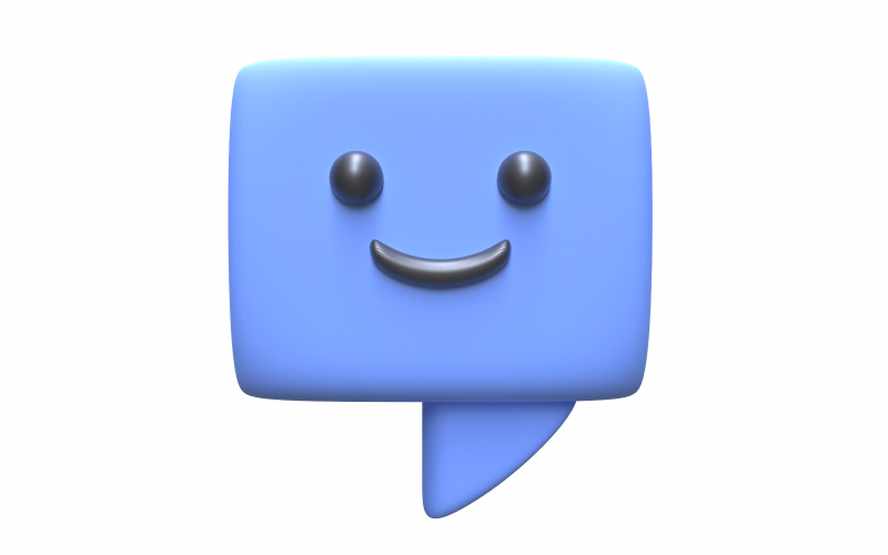快乐表情符号消息窗口的3D模型