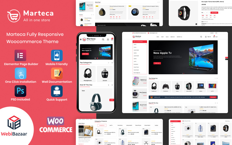 Marteca — многоцелевая адаптивная тема WooCommerce