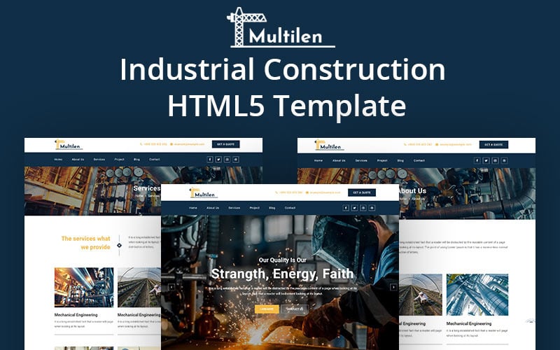 Multilen Endüstriyel İnşaat HTML5 Şablonu