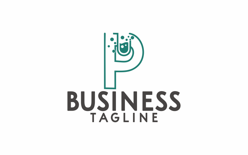 Buchstabe p Labs-Logo-Vorlage