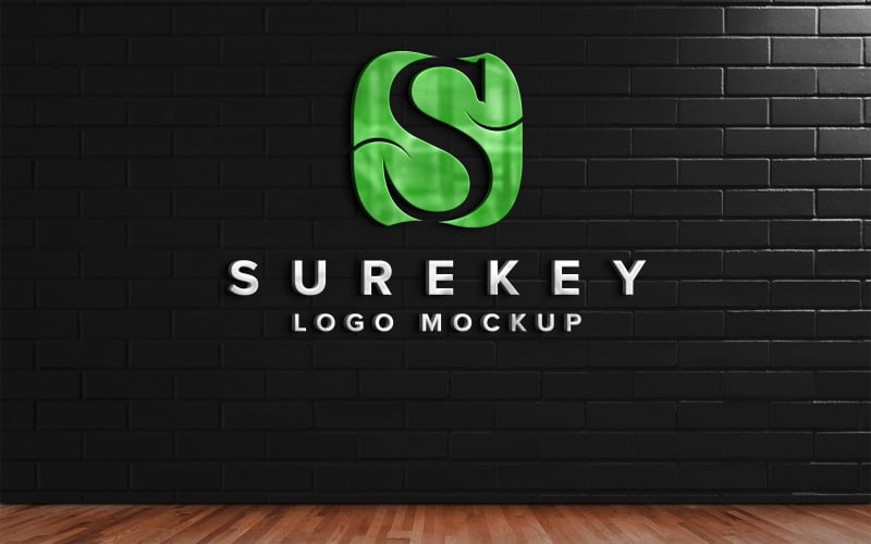 Wall Logo Mockup 3d Realistic Sign