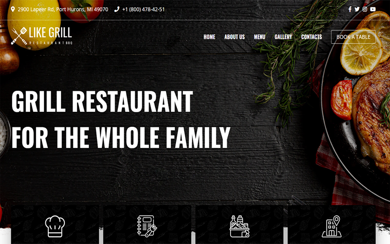 LikeGrill Restaurant - HTML5-websitesjabloon