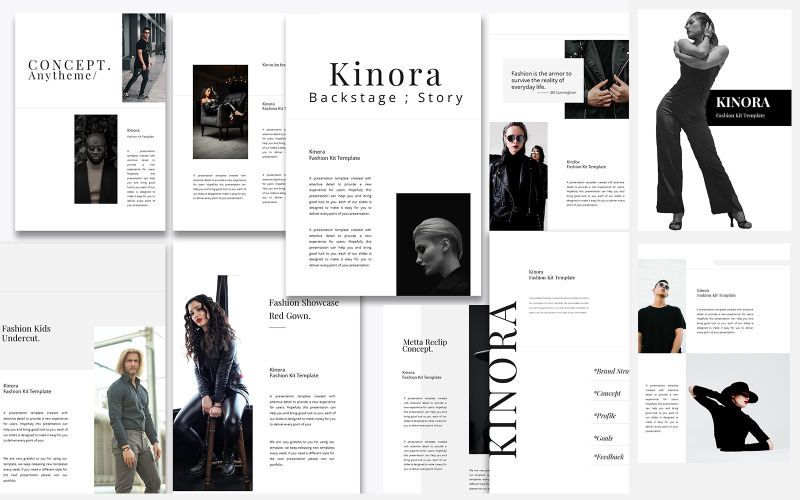 Kinora A4 Potrait Fashion Keynote-sjabloon