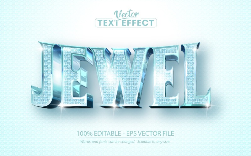 Juvel - redigerbar texteffekt, diamant- och kristalltextstil, grafikillustration