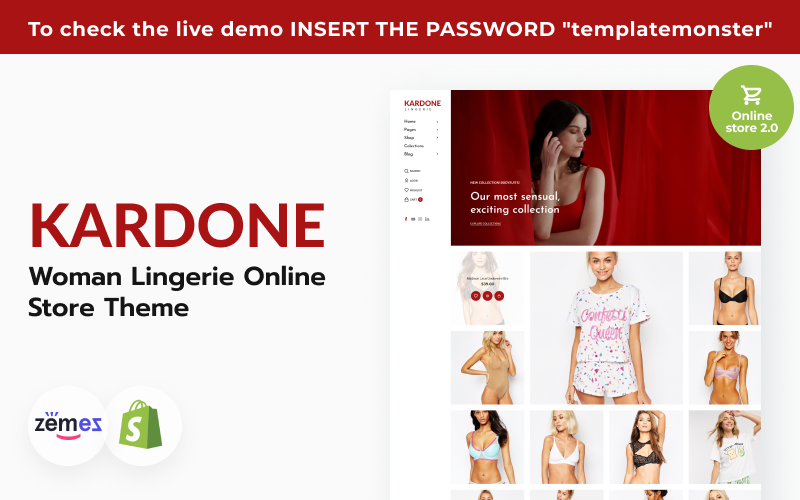 Kardone Woman Lingerie Tema de la tienda en línea