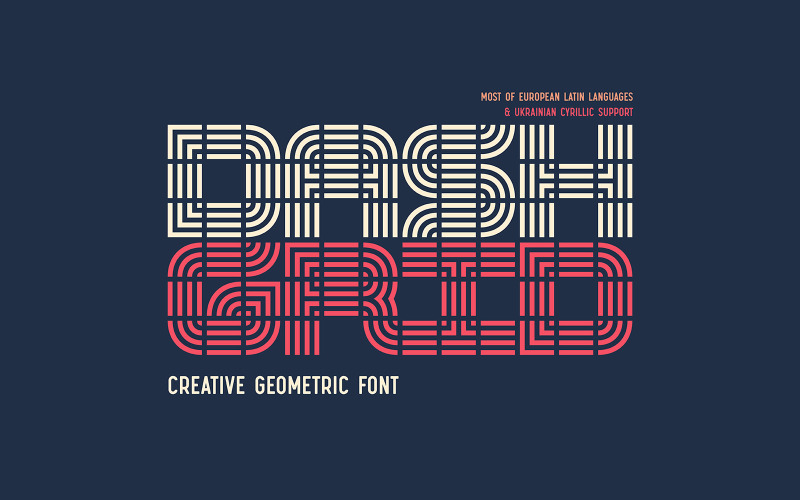 Kreatywna abstrakcyjna czcionka Dash Grid
