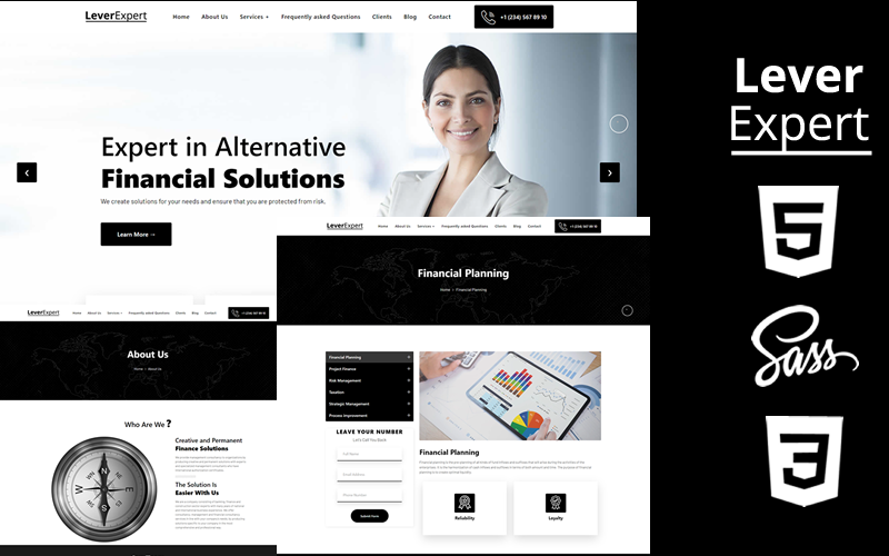 LeverExpert - Financieel adviseur HTML5 Css3 thema website sjabloon