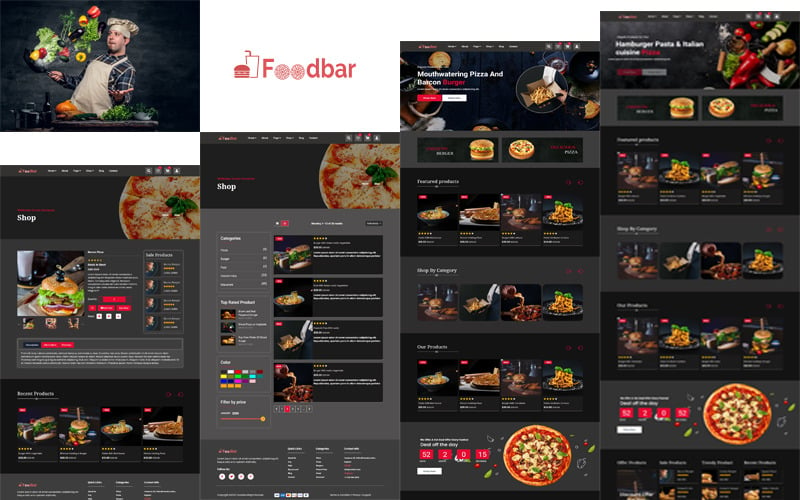 食品吧-快餐 & 餐厅HTML模板