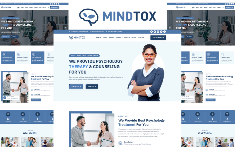 Mindtox - Psychologist, Psychology, Therapy & Counseling HTML5 Template