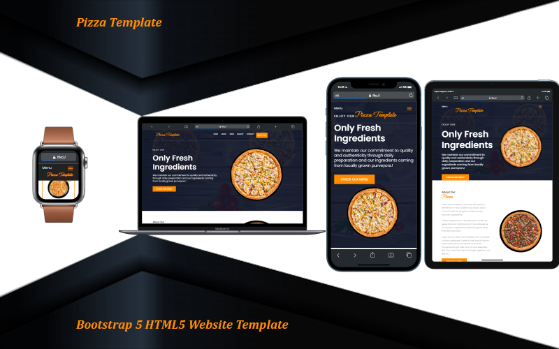 Pizza模板- 引导5 HTML5网站模板