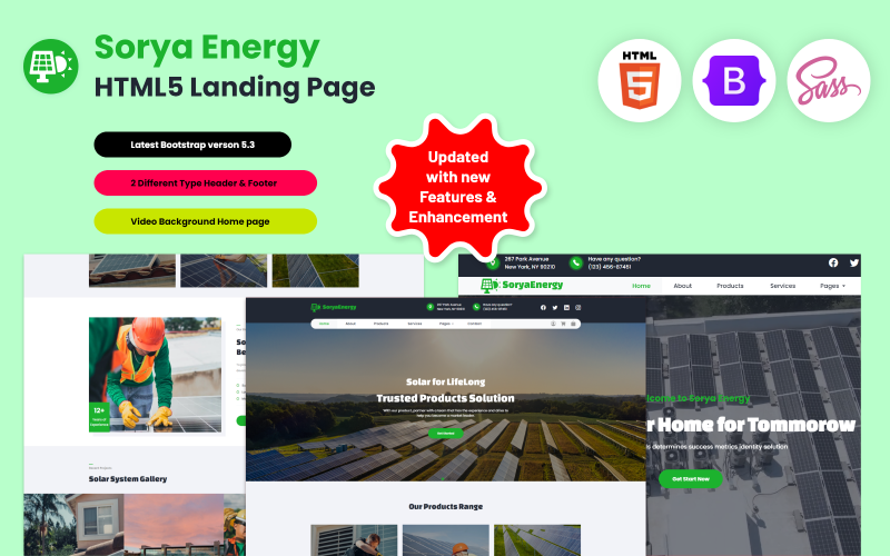 Sorya Energy - HTML5-Zielseite für Solarenergie