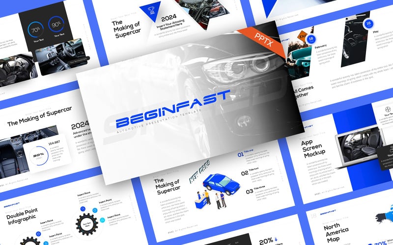 BeginFast Automotive Сучасний шаблон PowerPoint