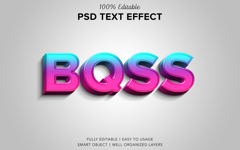 Colorfull effetto testo 3d Psd