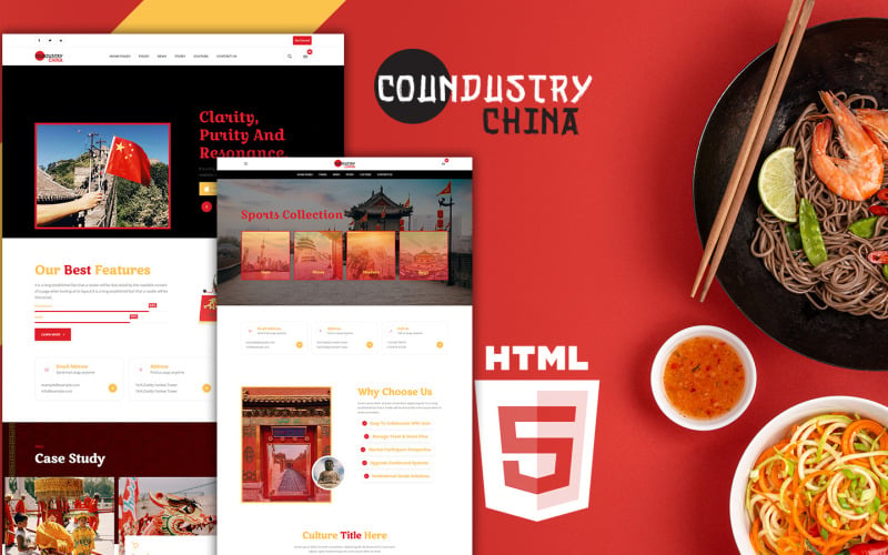 行业中国文化HTML5网站模板