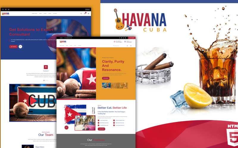 哈瓦那古巴文化HTML5网站模板