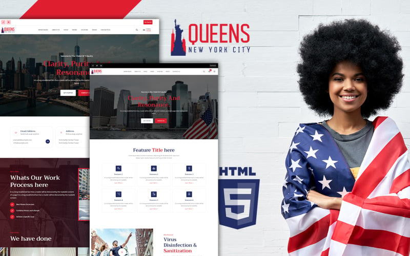 Queens New York 文化 HTML5 网站 Template