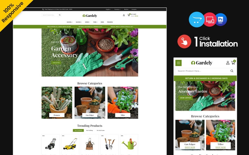 Gardely - Nursery, Gardening, and Houseplants Opencart Multipurpose Responsive Theme