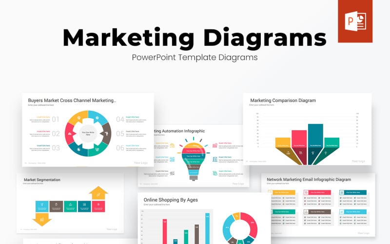 Modèle de diagrammes PowerPoint de marketing