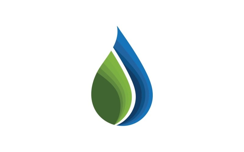 Waterdruppel en blad natuurelementen Logo V2