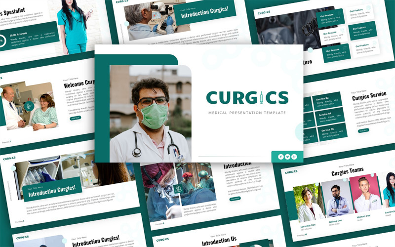 Curgics Medical Çok Amaçlı PowerPoint Sunum Şablonu