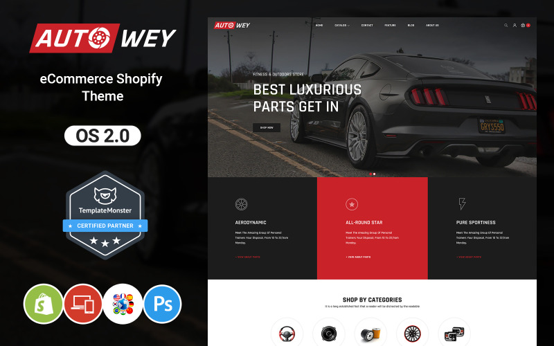 AutoWey – Autóalkatrész-áruház Shopify téma