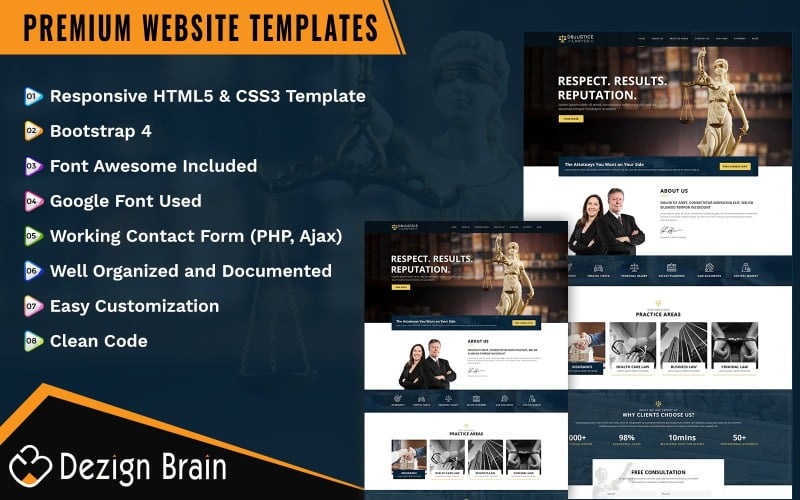 DB Justiz Anwalt - Bootstrap Landing Page Template