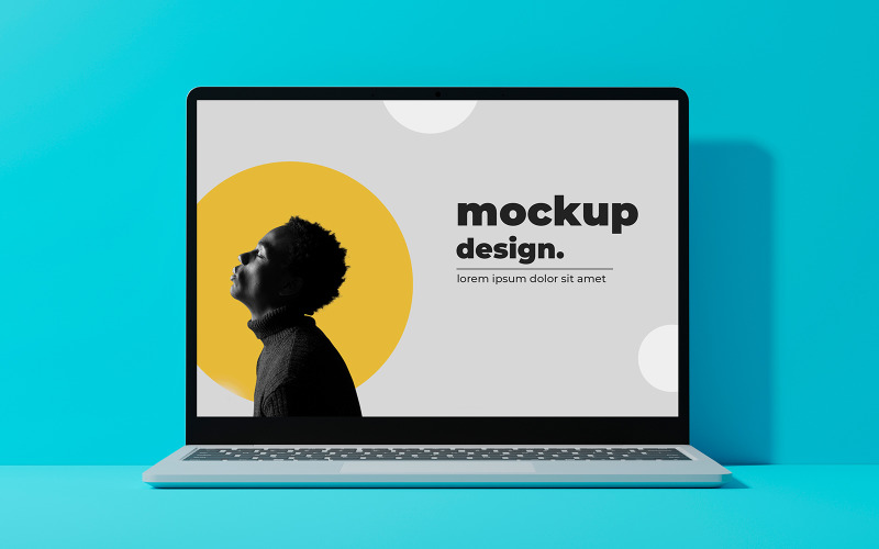 Pohled zepředu na notebook Mockup Psd