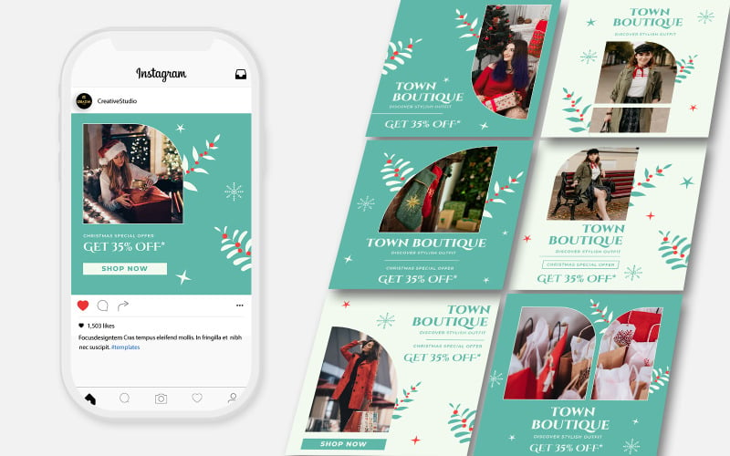 圣诞销售Instagram发布社交媒体