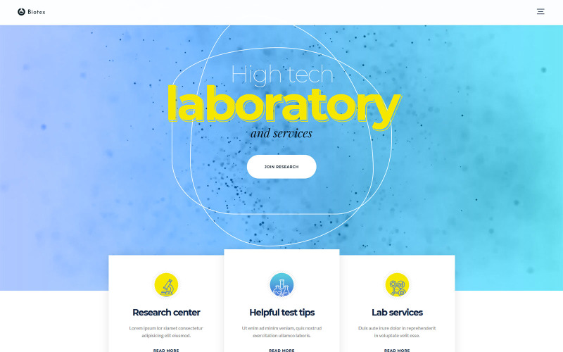 Biotex - Tema WordPress per laboratori medici