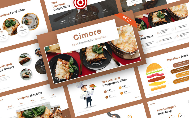 Cimore现代食品PowerPoint演示模板