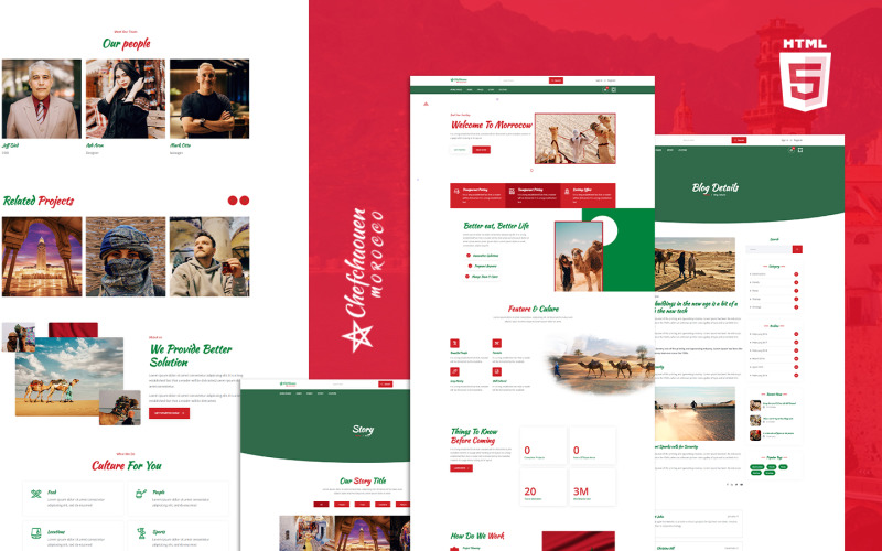 Chefchaouen摩洛哥文化HTML5网站模板
