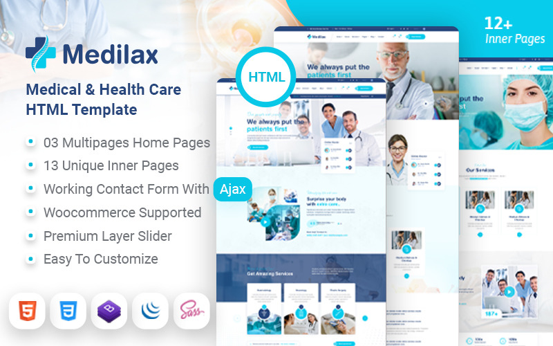 Medilax - Modelo HTML de Farmácia de Cuidados de Saúde de Médico